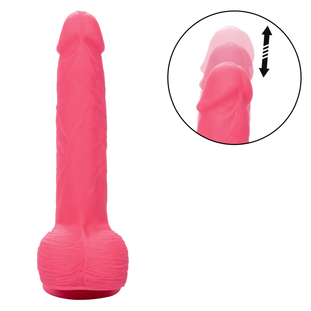 Silicone Stud Rumbling & Thrusting 9.5 Inch Pink Dildo