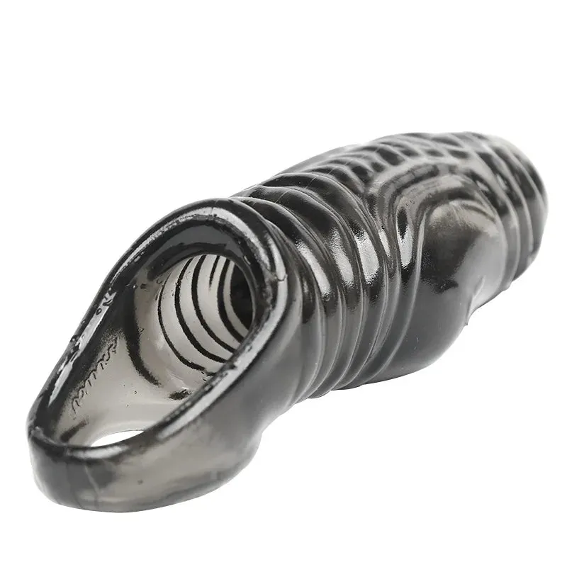 Soft Stretchy Penis Sleeve Male Sex Toy - Textured Condom Cock Extender