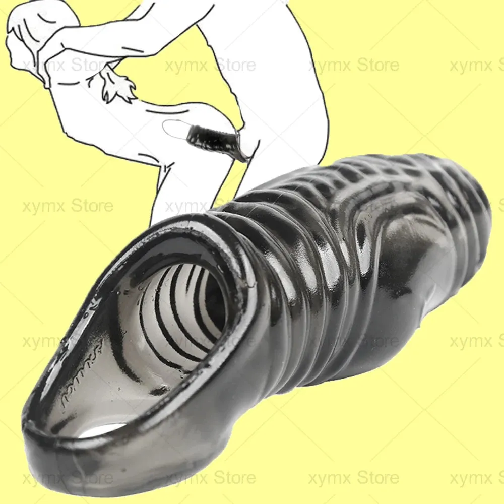 Soft Stretchy Penis Sleeve Male Sex Toy - Textured Condom Cock Extender