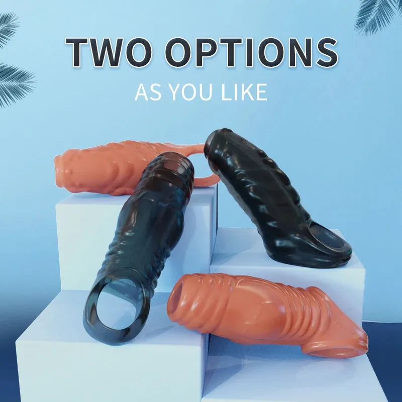 Soft Stretchy Penis Sleeve Male Sex Toy - Textured Condom Cock Extender