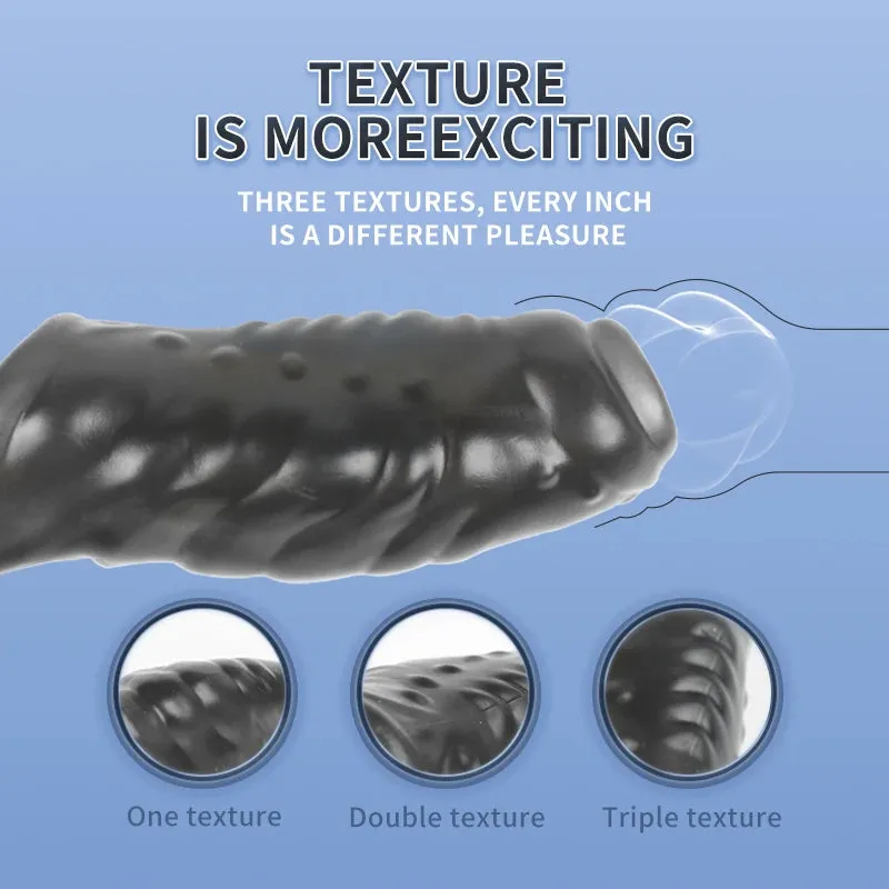 Soft Stretchy Penis Sleeve Male Sex Toy - Textured Condom Cock Extender