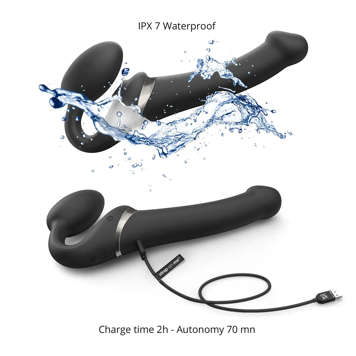 Strap-On-Me Multi Orgasm Bendable Strap-On Small Black