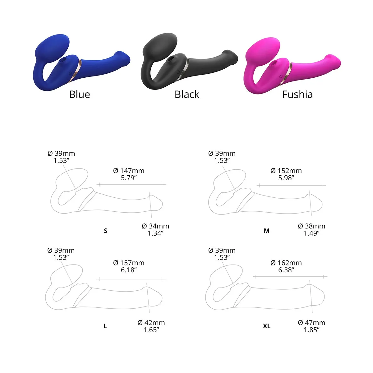 Strap-On-Me Multi Orgasm Bendable Strap-On Small Black