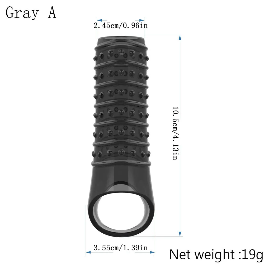 Stretchy Cock Sleeve Condom Male Sex Toy - Penis Delay Ejaculation Enlarger
