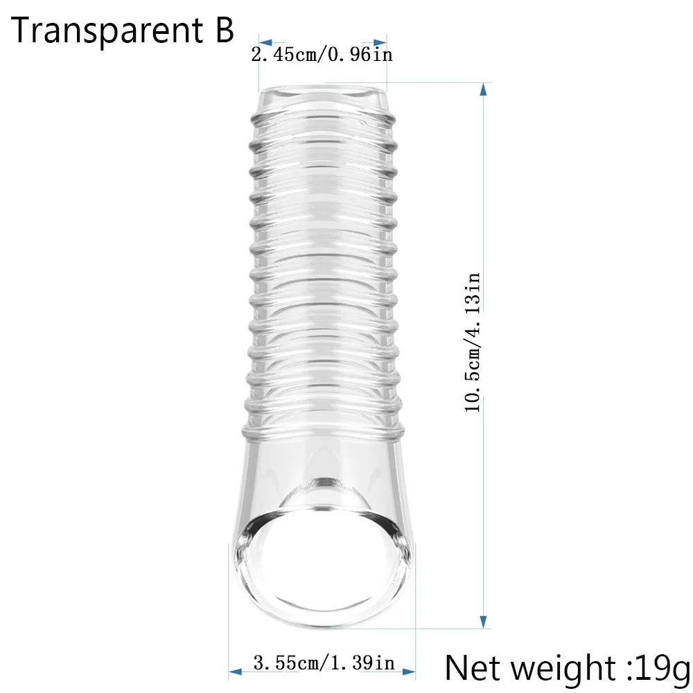 Stretchy Cock Sleeve Condom Male Sex Toy - Penis Delay Ejaculation Enlarger