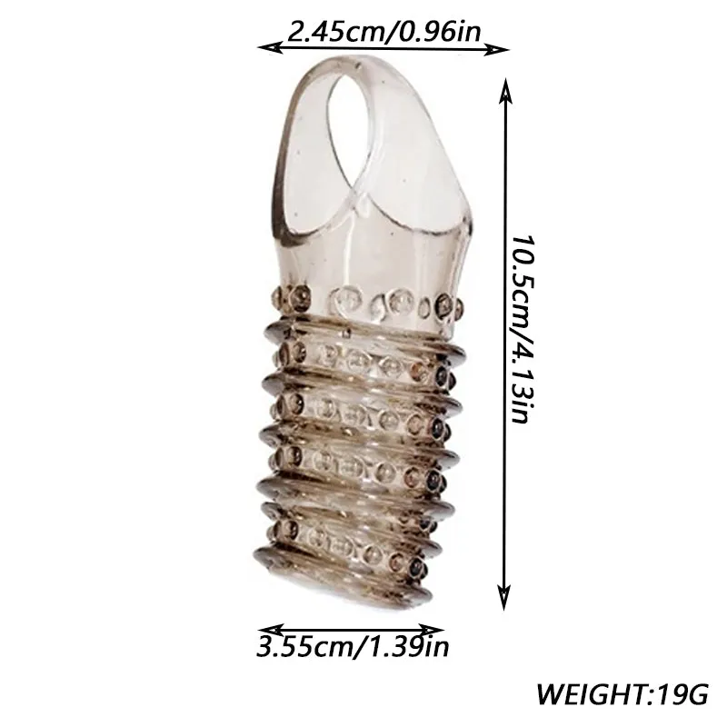 Stretchy Cock Sleeve Condom Male Sex Toy - Penis Delay Ejaculation Enlarger