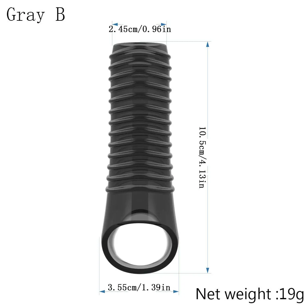 Stretchy Cock Sleeve Condom Male Sex Toy - Penis Delay Ejaculation Enlarger