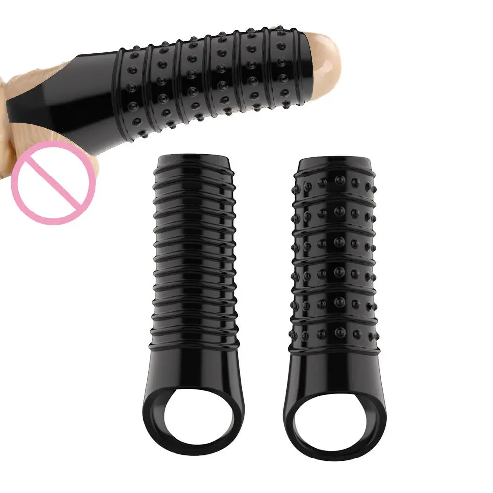 Stretchy Cock Sleeve Condom Male Sex Toy - Penis Delay Ejaculation Enlarger