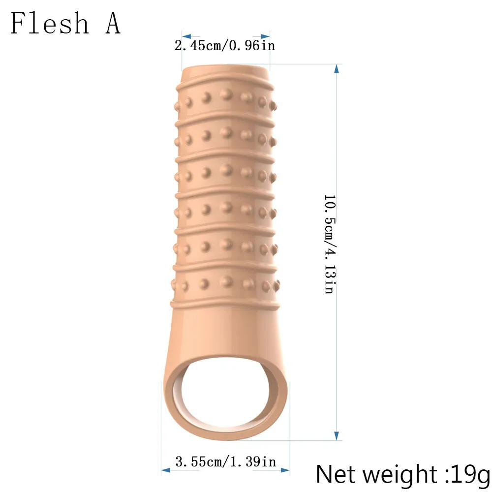 Stretchy Cock Sleeve Condom Male Sex Toy - Penis Delay Ejaculation Enlarger