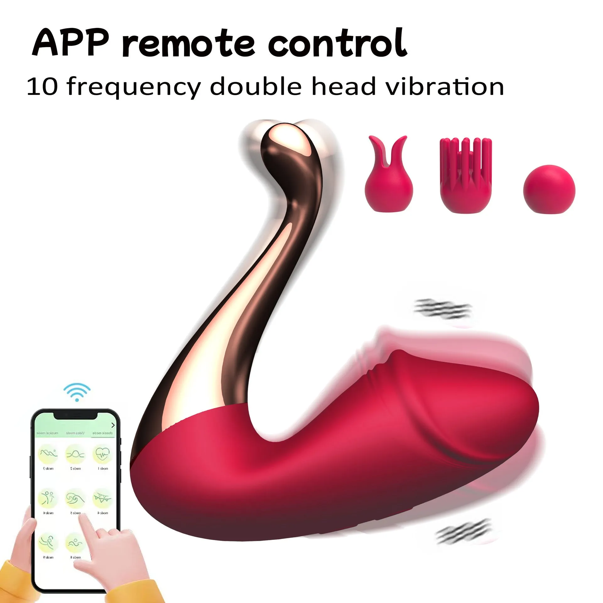 Swan Double End Female Sex Toys - Realictic Dildo G Spot Vibrator Clit Stimulator for Women