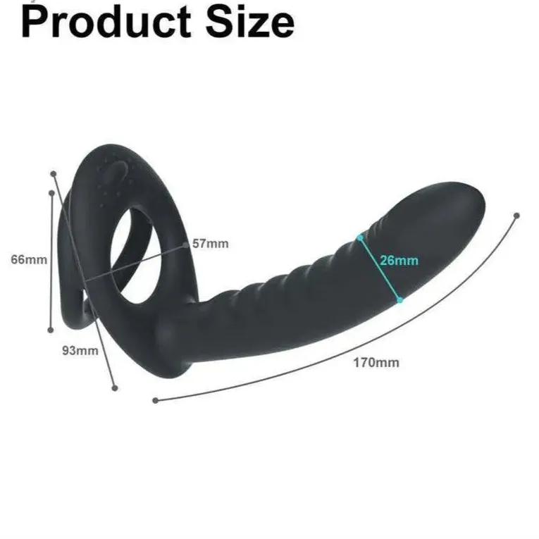 Tandem Thrill | Double Cock Ring |  6.5 Vibrating Dildo | USB