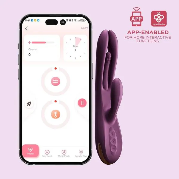 Terri App-Controlled G-Spot Tapping Rabbit Vibrator - Purple