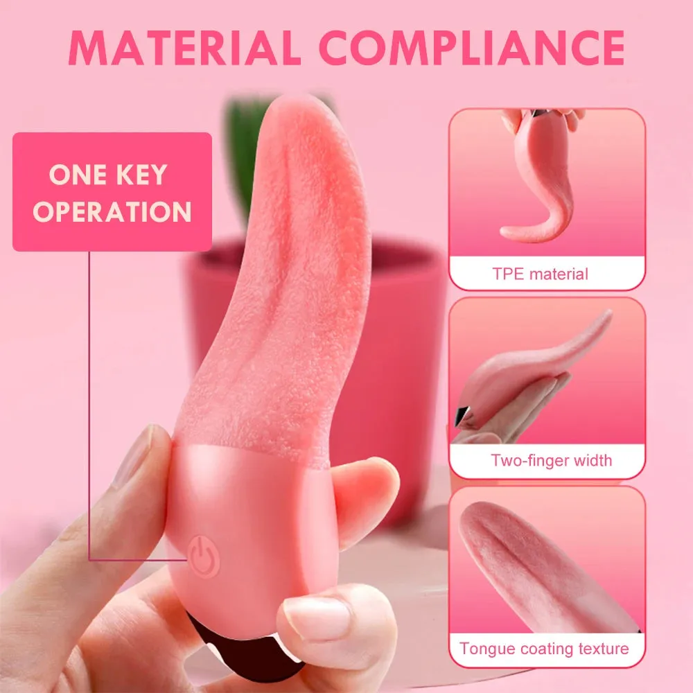 Tongue Licking Clit Clamps - Clitoral Vibrator Nipple Stimulator Female Sex Toy