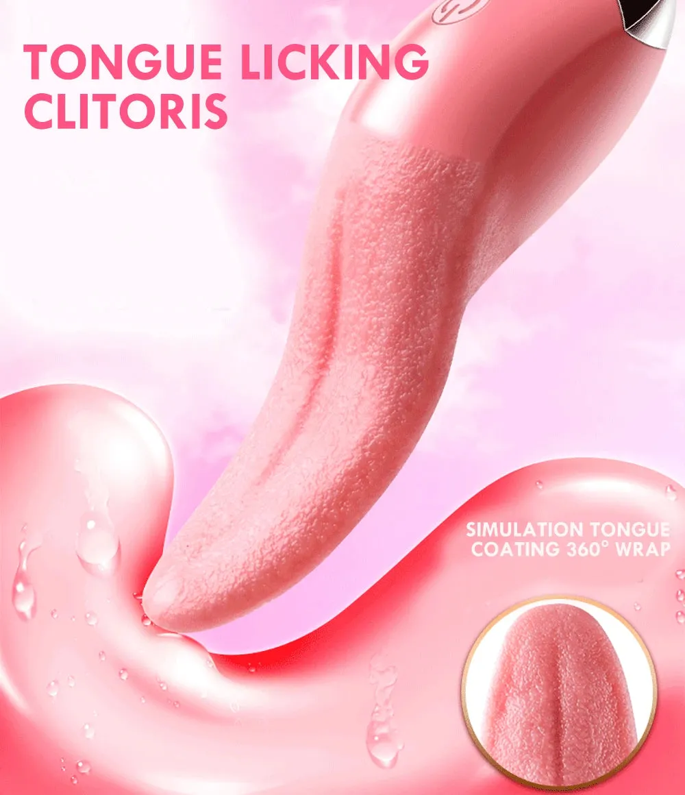 Tongue Licking Clit Clamps - Clitoral Vibrator Nipple Stimulator Female Sex Toy