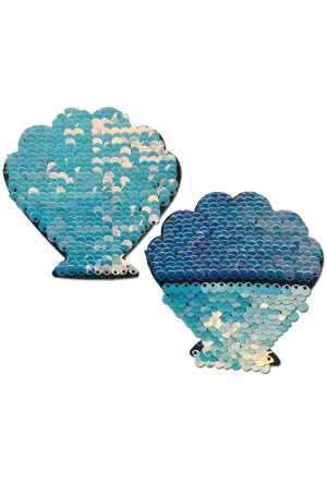 Unicorn Blue Pink Flip Sequin Shell Pasties