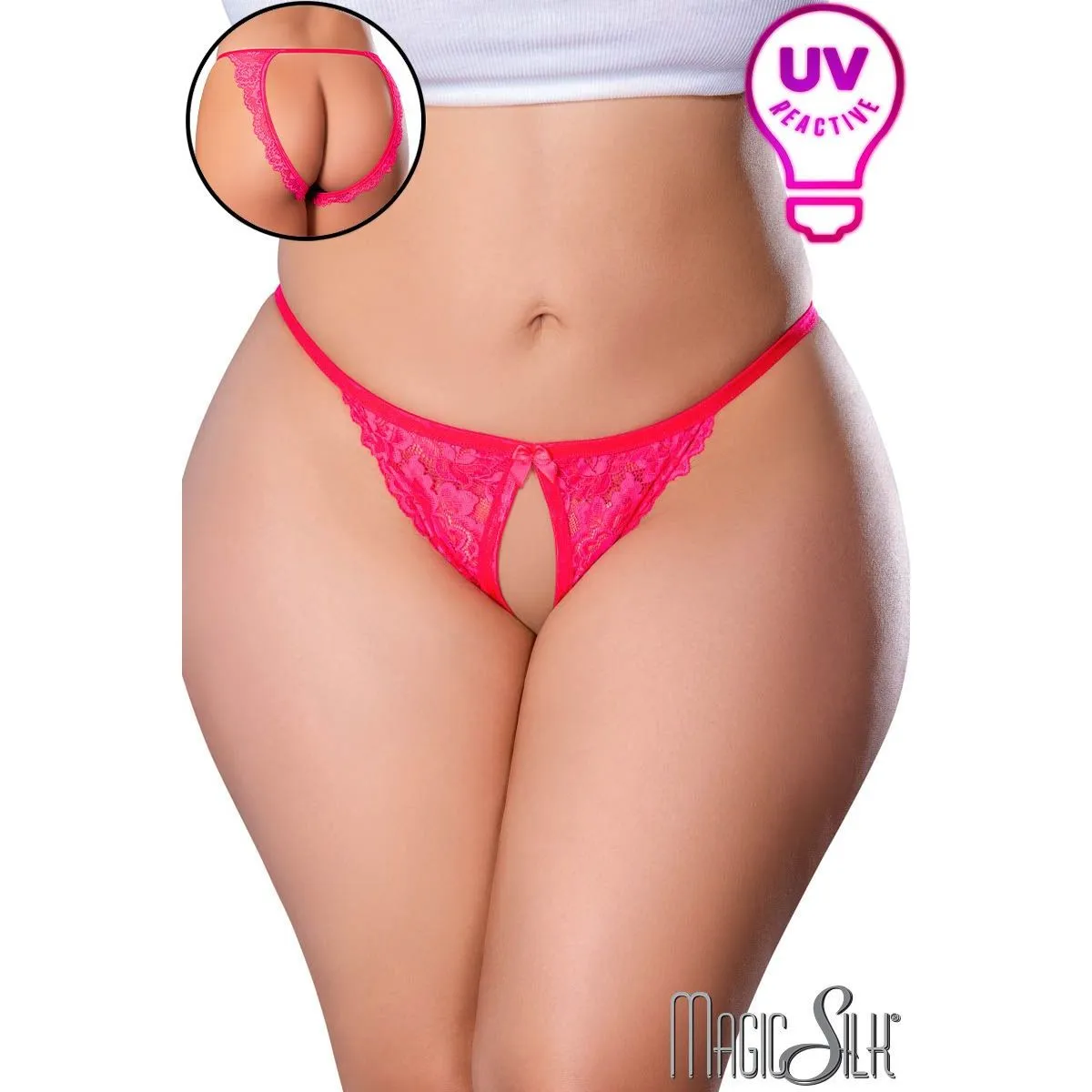 UV Open Lace Thong by Magic Silk