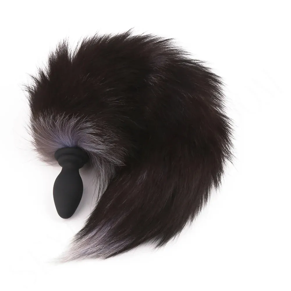 Vibrating Butt Plug Tail - Furry Fox Anal Plug Sex Toys for Men Women