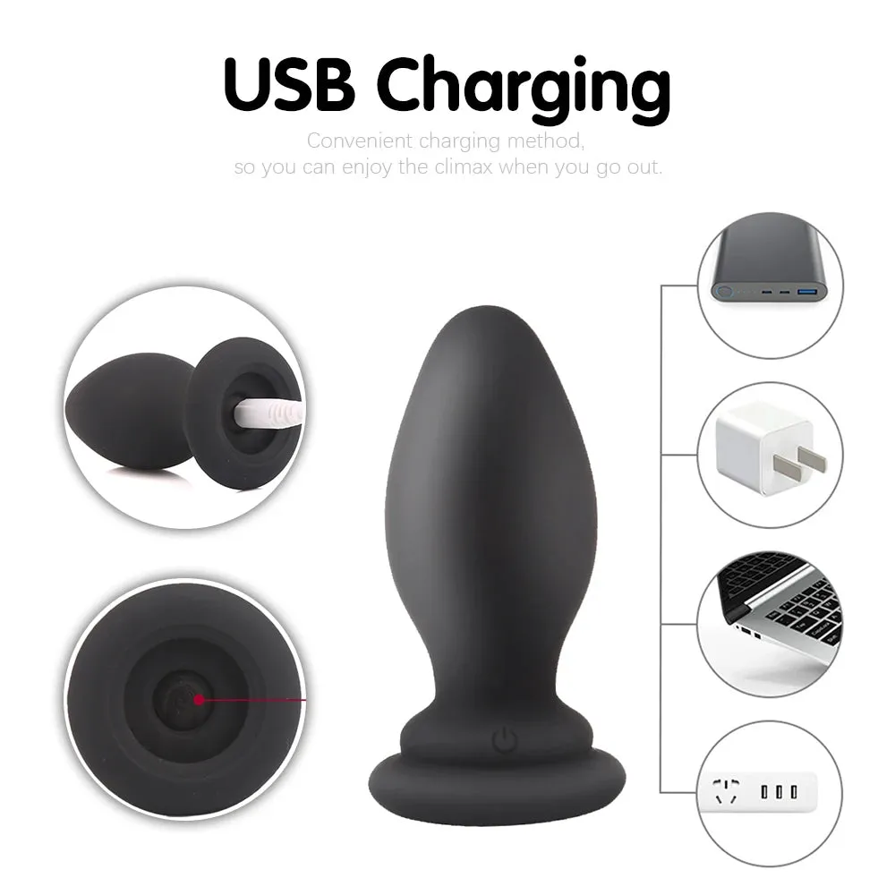Vibrating Butt Plug Tail - Furry Fox Anal Plug Sex Toys for Men Women