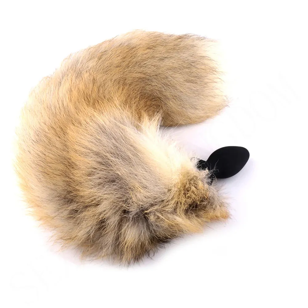Vibrating Butt Plug Tail - Furry Fox Anal Plug Sex Toys for Men Women