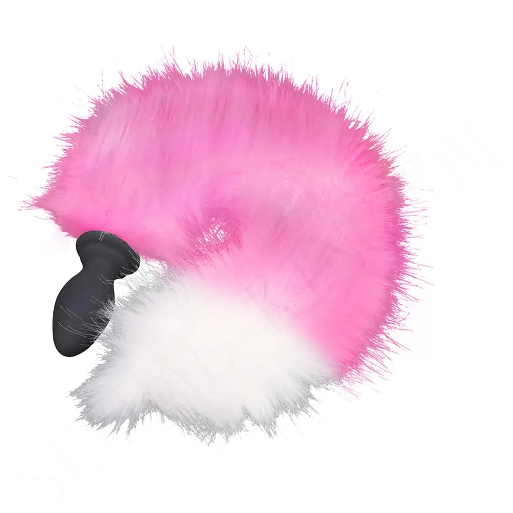 Vibrating Butt Plug Tail - Furry Fox Anal Plug Sex Toys for Men Women
