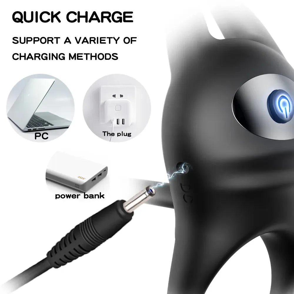 Vibrating Cock Ring Penis Massager Clitoral Stimulator - Rabbit Clit Clamps Couple Sex Toys