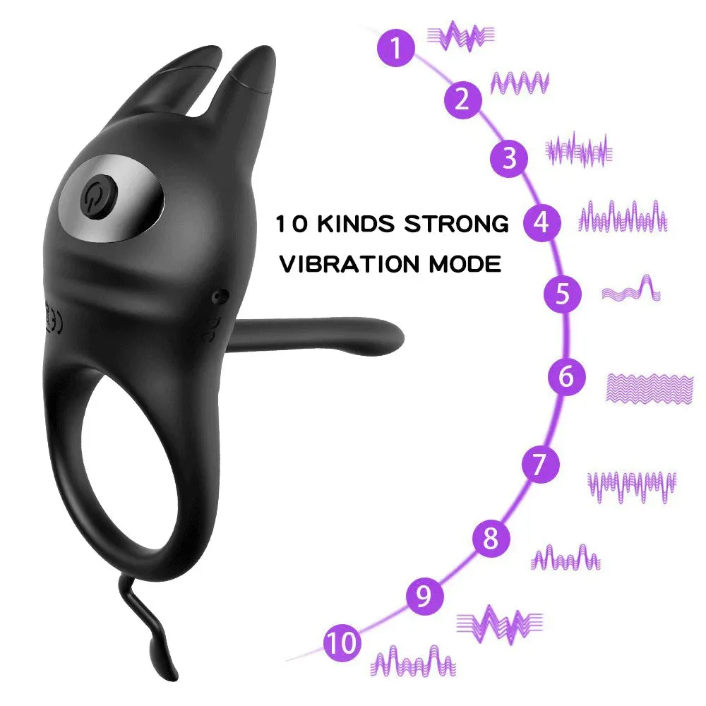 Vibrating Cock Ring Penis Massager Clitoral Stimulator - Rabbit Clit Clamps Couple Sex Toys