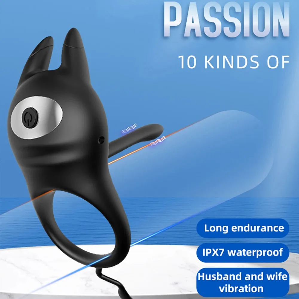 Vibrating Cock Ring Penis Massager Clitoral Stimulator - Rabbit Clit Clamps Couple Sex Toys