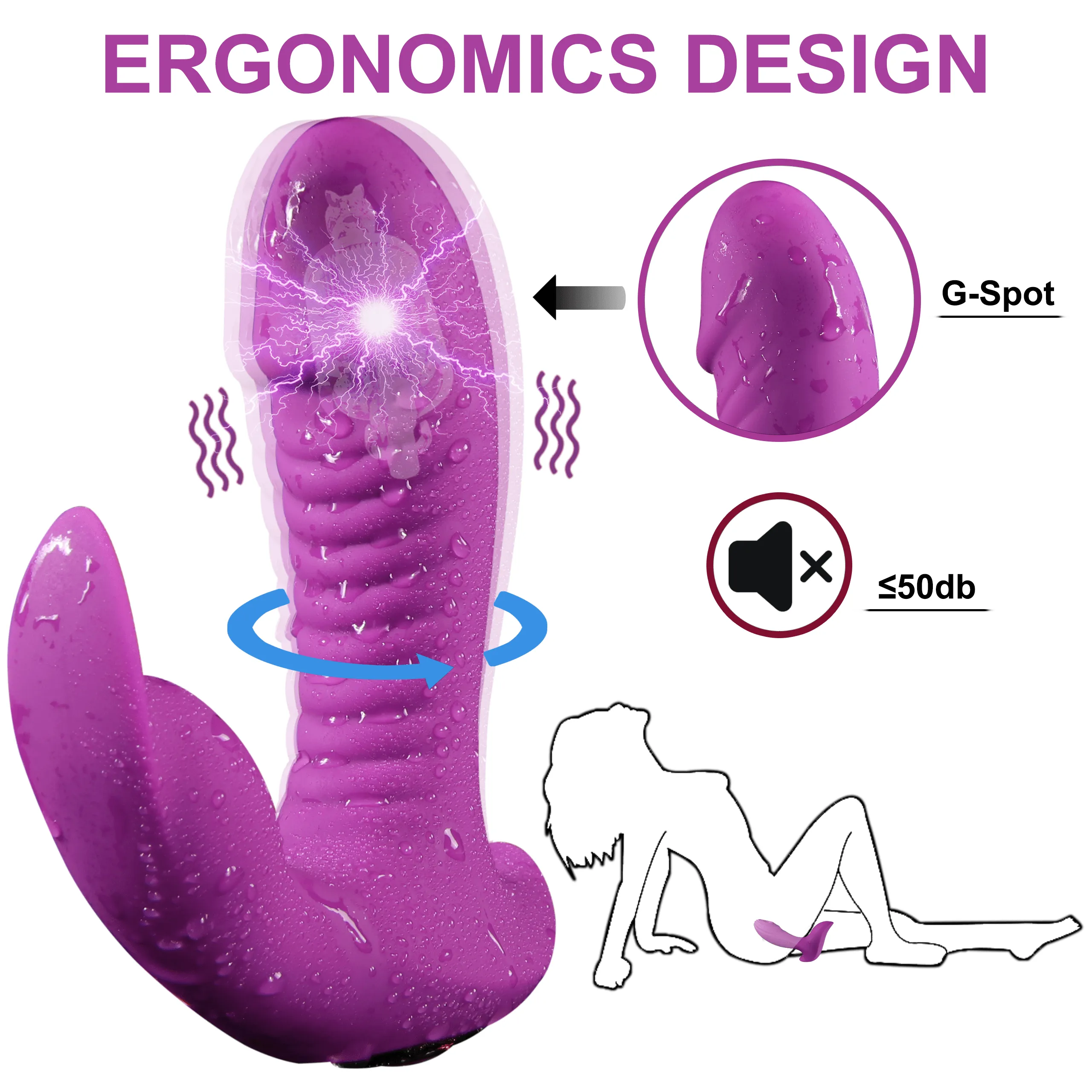 Wearable Vibrator Mimic Finger Quiet Panty Multi-frequency Vibrator